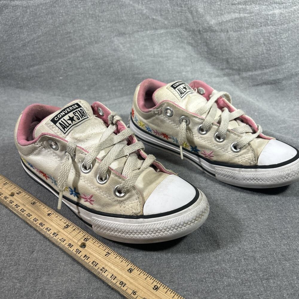 Converse Chuck Taylor AllStar Youth Girls Embroidered Slip-on Shoes Size 1
